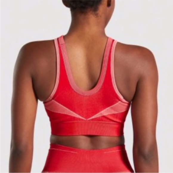 Gymshark Women’s Red Seamless High Neck Sports Bra - Size Small - Picture 4 of 10